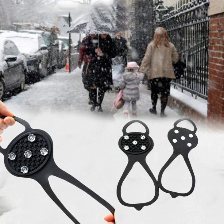 Silicone Rubber Traction Cleats Over Shoes For Walking On Snow