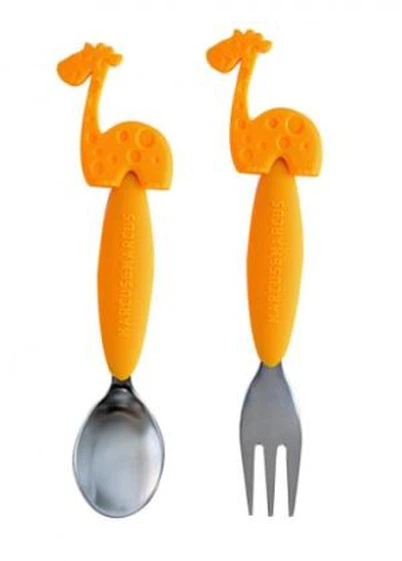 Cuillère à fourche en silicone pour bébé personnalisée &