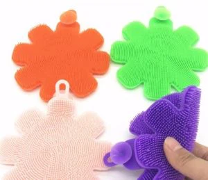 Outils de cuisine Vegatable Silicone Dish Scrubber Éponge de lavage de vaisselle