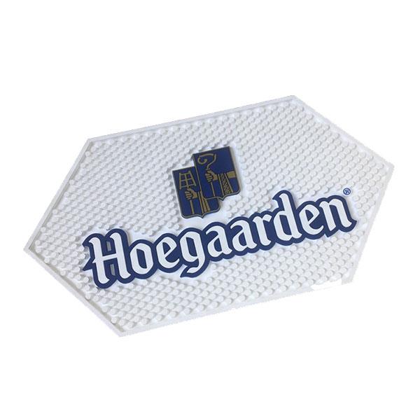 Hexagonal White Hoegaarden Brewery PVC Bar Service Mat