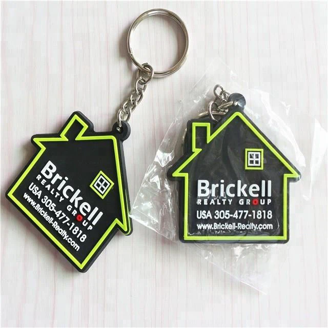 House Shaped PVC Keychain Real Estate Promotional Gifts