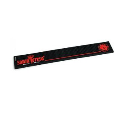 Tapis de bar en PVC noir avec logo de marque
