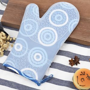 Gants en tissu de coton Mitaines de four en silicone pour l’alimentation