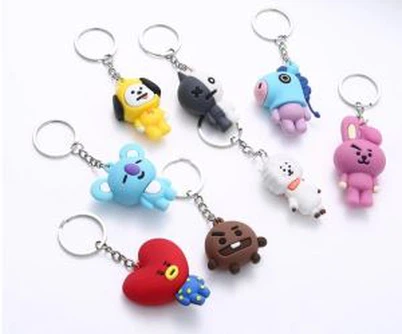 Nouveau Anime 3D Pop Silicone PVC Kpop Bts Porte-clés