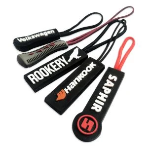 Onglet de fermeture à glissière en caoutchouc PVC