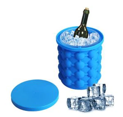 Silicone Cylindrique Glace Genie Vin Seau à glace avec couvercle
