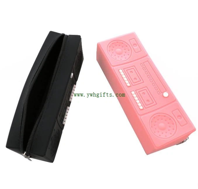 3D Soft Material Silicone Case Zipper Office Students Pencil Bag