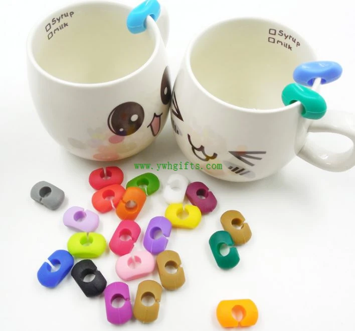 Christmas Gift Colorful Wine Glass Shape Marker Silicone Drink Markers