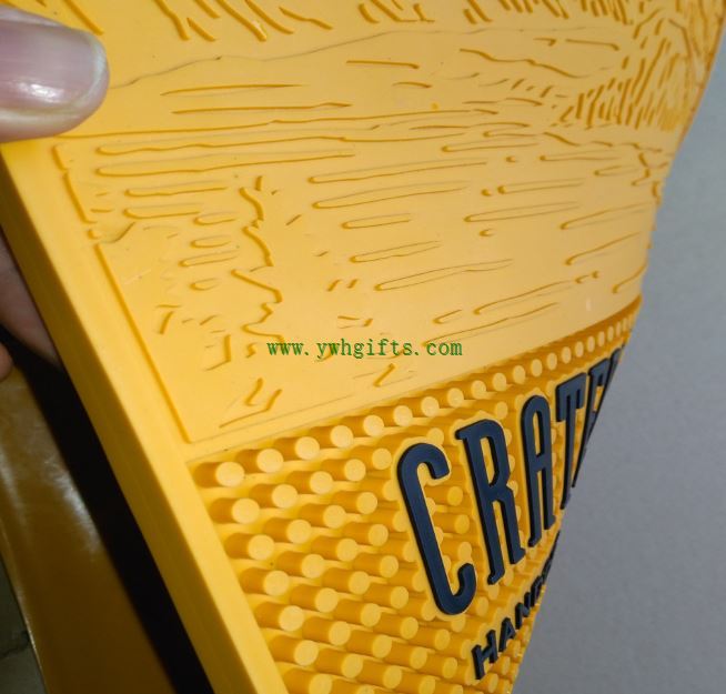 Embossing Logo Rubber Barmat Soft Pvc Bar Mats Bar Runner Beer Mat