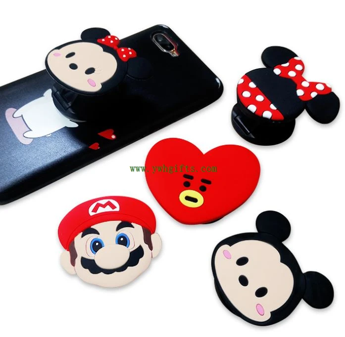 Silicone Soft PVC Cartoon 3d Finger Grip Phone Socket