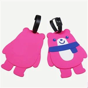 Étiquette de bagage en caoutchouc souple de PVC imperméable de silicone 3D pour le voyage