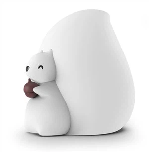 7 couleurs en forme d'animal mignon écureuil silicone veilleuse LED pour les enfants