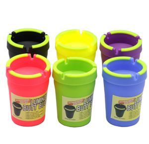 Cendrier rond en silicone portable pour voiture lumineuse