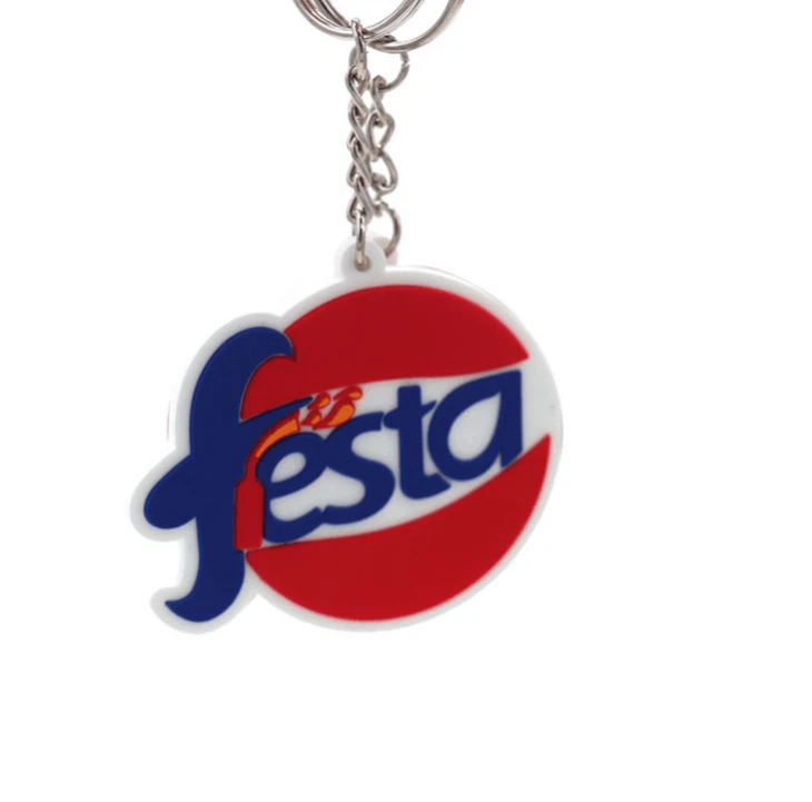 Soft PVC Keychain 1 Side 3D Rubber Keyholder