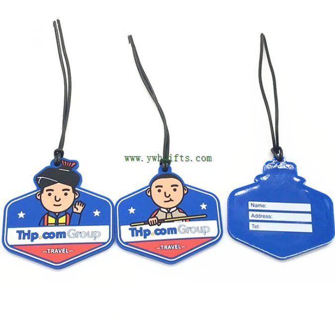 3D Soft Silicone Luggage Bag Travel Trunk Luggage Bag Tags