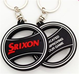 3d Round Hollow PVC Rubber Keychain Silicone Key Ring