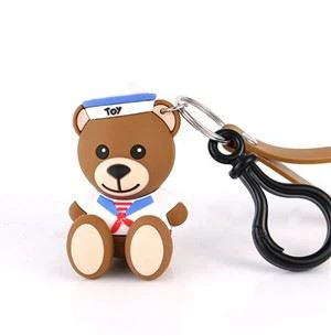 Porte-clés en PVC 3D mignon poupée en caoutchouc porte-clés porte-clés en silicone