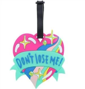 Eco-friendly Sac décoratif Soft PVC Luggage Tag Rubber Bag Tag